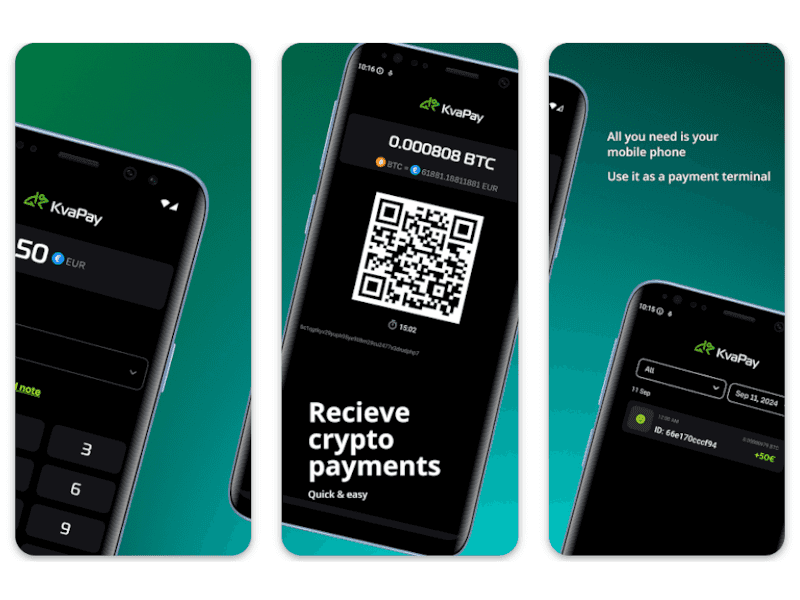 Mobile cryptocurrency POS terminal. Turn any mobile device into a POS terminal and accept payments.
